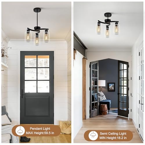 3 Light Modern Farmhouse Chandelier for Dining Room Light Fixtures