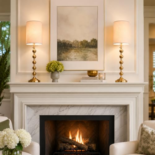 30" Tall Buffet Gold Lamps Set of 2 for Living Room