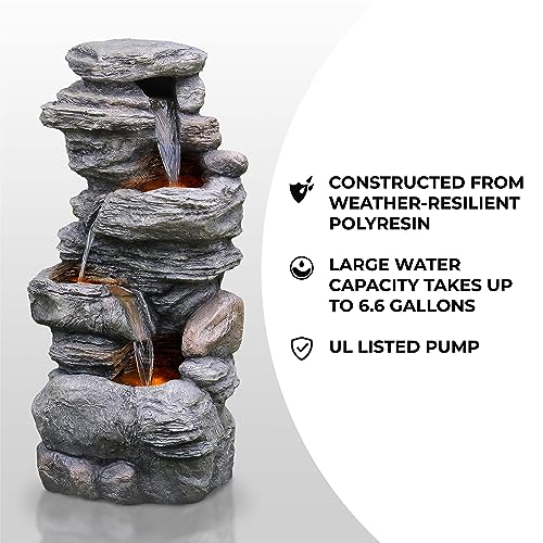 39.37 in. Outdoor Faux Stacked Stone 4