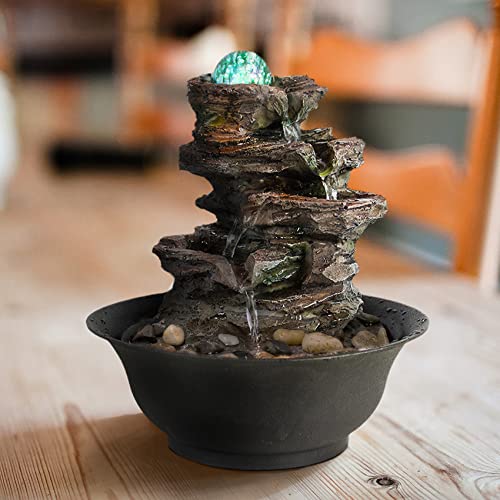 Resin Desktop Rock Waterfall Fountain