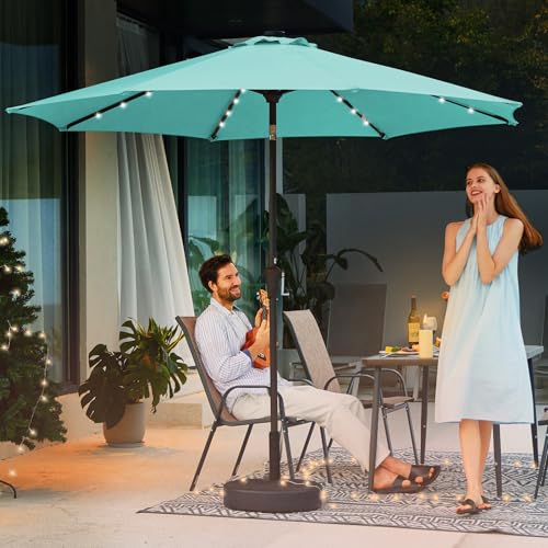9' Patio Umbrella with Solar Lights
