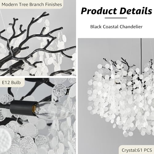 24 Inch Black Tree Branch Chandelier 8