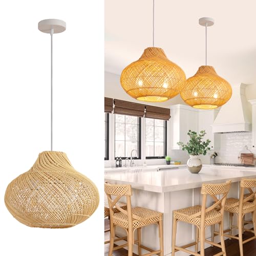 15" Rattan Pendant Light