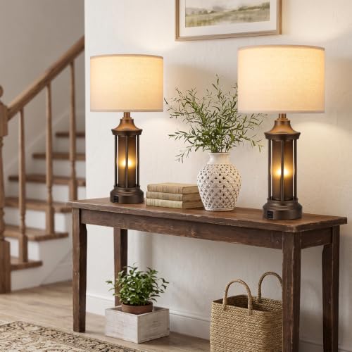 24" Farmhouse Table Lamps for Living Room
