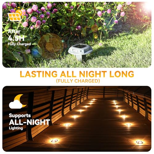 2 Colors in 1 Solar Driveway Lights 12 Pack with Ground Spike Design (23.99 Count)