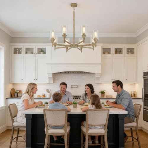 8 Light Rustic Farmhouse Chandelier 34"