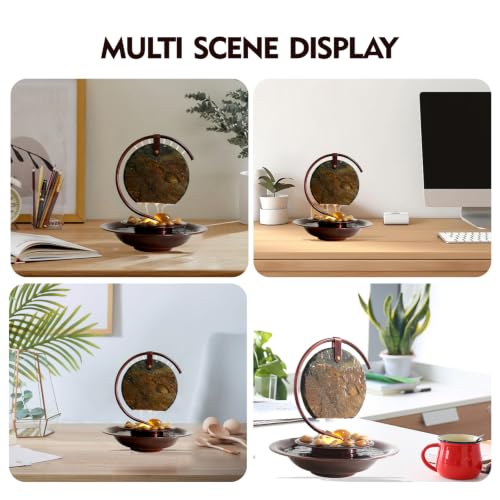 Indoor Tabletop Waterfall Moon Fountain with LED Light