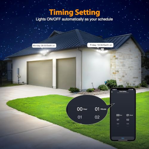 120W Smart LED Security Lights Motion Sensor Outdoor 5 Heads