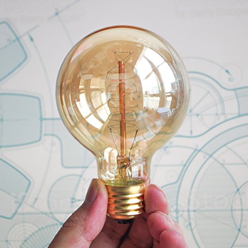 4 Pack Edison Light Bulbs 60 Watt Dimmable G80 Vintage Warm Bulbs (4 Count)