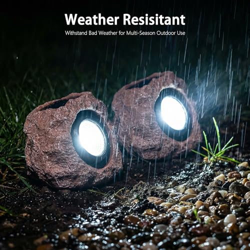Solar Garden Rock Lights Outdoor (4 Count)