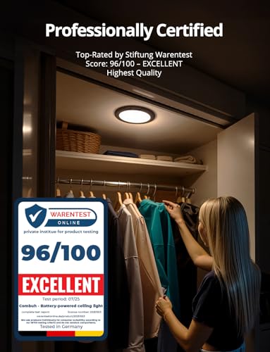 Black Battery Powered Motion Sensor Ceiling Lights Wireless