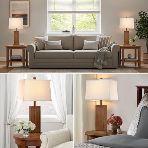 27.5" Wood Table Lamp for Bedroom