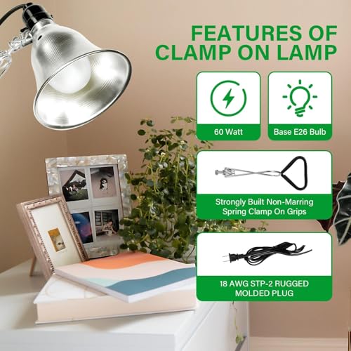 Clamp Light with 5.5 Inch Adjustable Aluminum Reflector