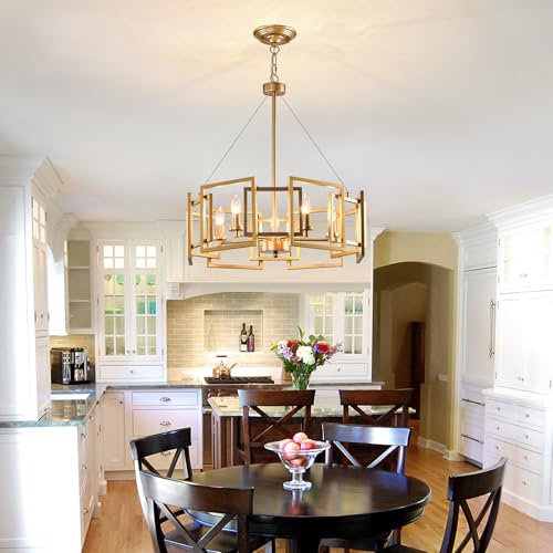 Modern Chandelier Gold Geometric Pendant Lighting Fixture 5