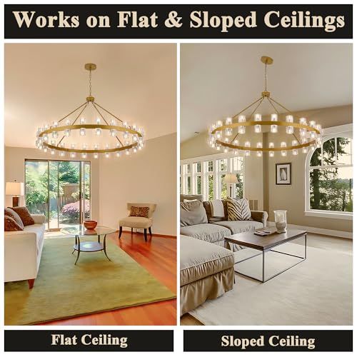 48 Inch Gold Crystal Wagon Wheel Chandelier