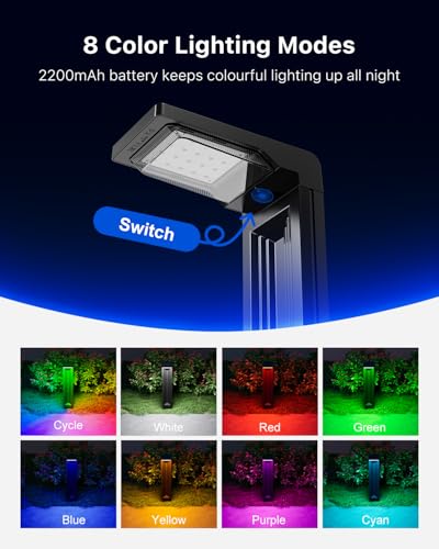 6 Pack Color Changing Solar Powered Pathway Light Outdoor Waterproof (6 Count)