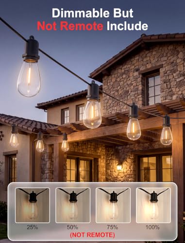 25FT Outdoor String Lights Waterproof with 12+1L Shatterproof LED Bulbs (12 Count)