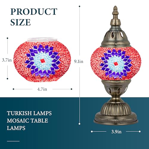 Turkish Mosaic Lamp Stained Glass Table Lamp with Tiffany Style