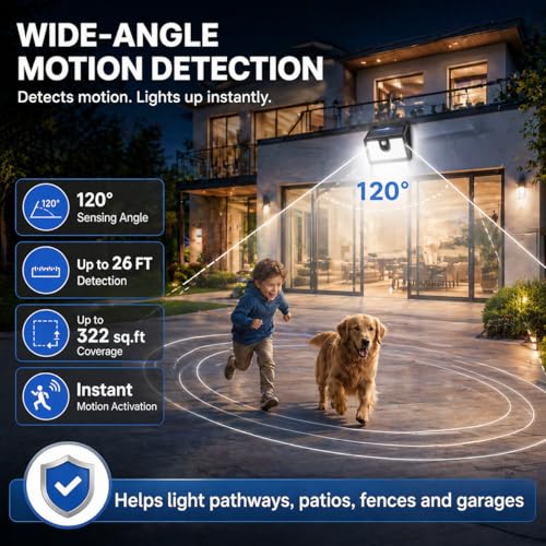 6 Packs] Solar Motion Sensor Outdoor Lights (6 Count)