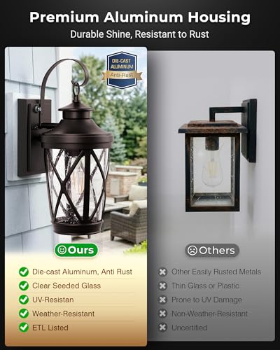 Dusk to Dawn Outdoor Wall Lights (Oil-Rubbed Bronze / D2D 1-Pack)
