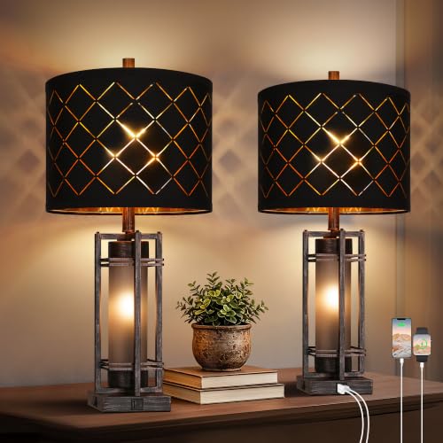27'' Modern Table Lamp with Nightlight