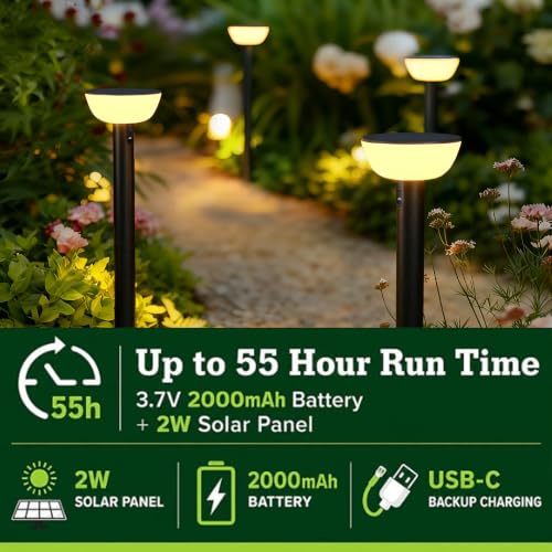 Solar Pathway Lights Outdoor with Motion Sensor (4 Count)