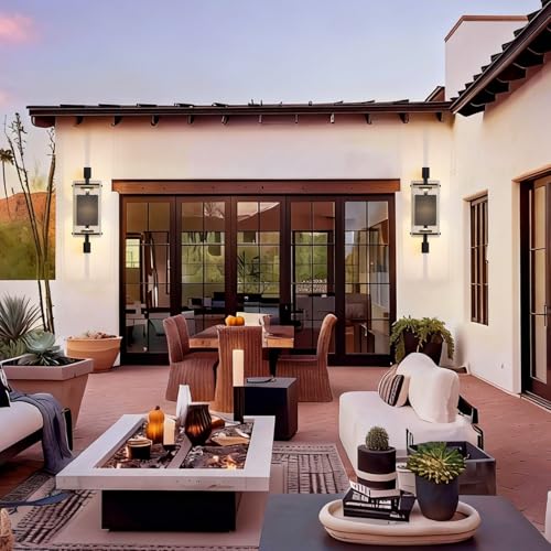 Modern Black Patio Wall light Fixture LED Warm 3000K Triac Dimmable