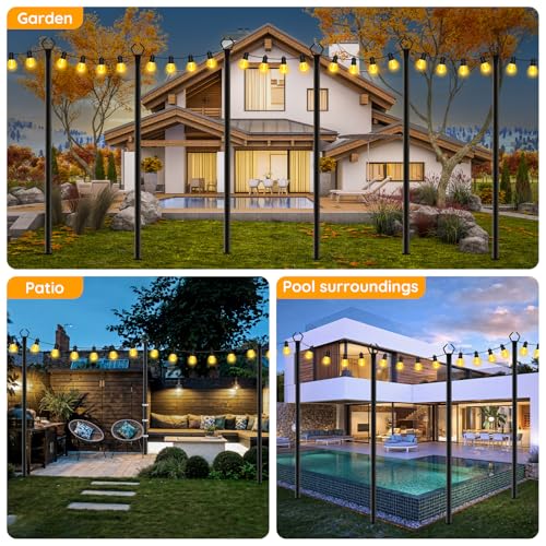 2 Pack String Light Poles (10 Foot)
