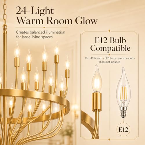 Large Gold Chandelier 24