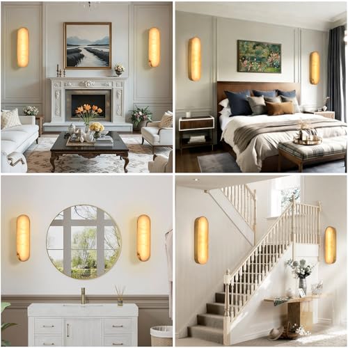 19.2in Alabaster Wall Sconce