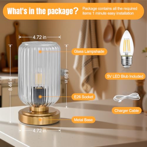Cordless Table Lamp for Bedroom