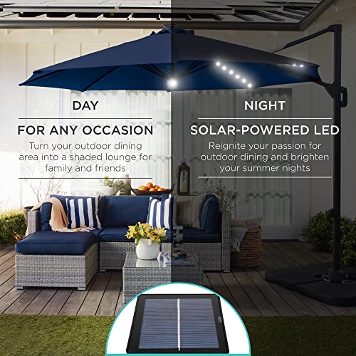 10ft Solar LED Cantilever Patio Umbrella
