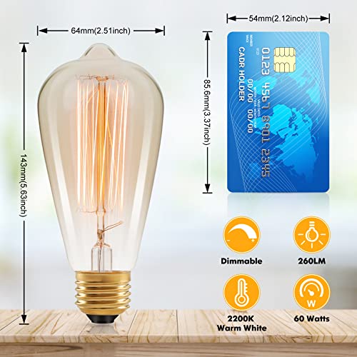 60 Watt Incandescent Edison Light Bulbs (4 Count)