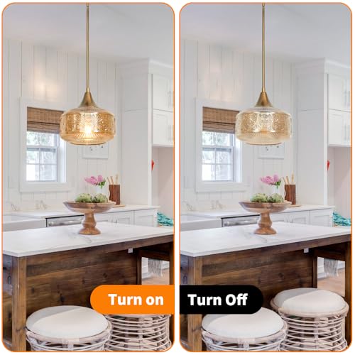 Gold Pendant Lights Kitchen Island Amber Glass Pendant Light for Island