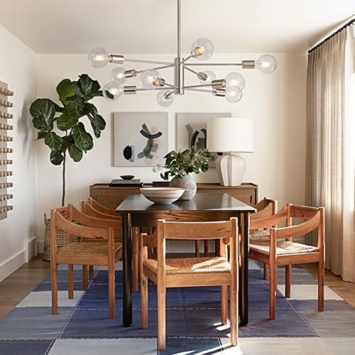 Modern Chandelier Light Fixture Brushed Nickel Sputnik Chandelier 10 (10 Count)