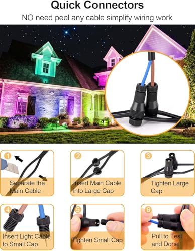 12W Color Changing Landscape Lights RGB Low Voltage Landscape Lighting Remote Control (10 Count)