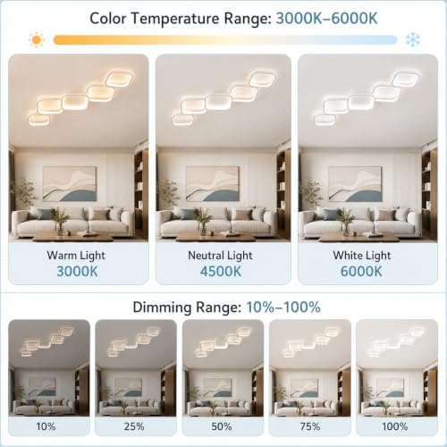 39.37 Inch Modern LED Ceiling Light Fixture
