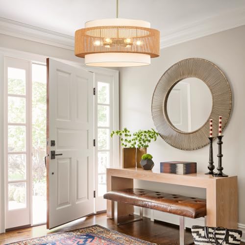 25.6" Rattan Chandelier for Dining Room