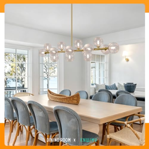 Gold Chandelier Sputnik Linear Chandelier for Dining Room Mid Century Light