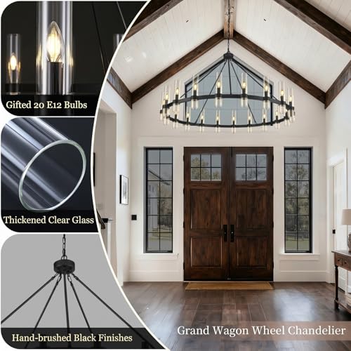 Black Wagon Wheel Chandelier