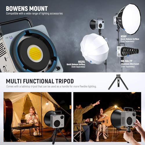 80W LED Video Light with 72Wh Battery & 100W PD Adapter APP