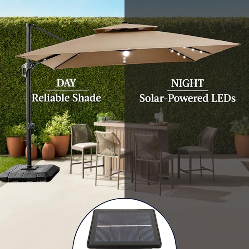 12x12ft LED Cantilever Patio Umbrella w