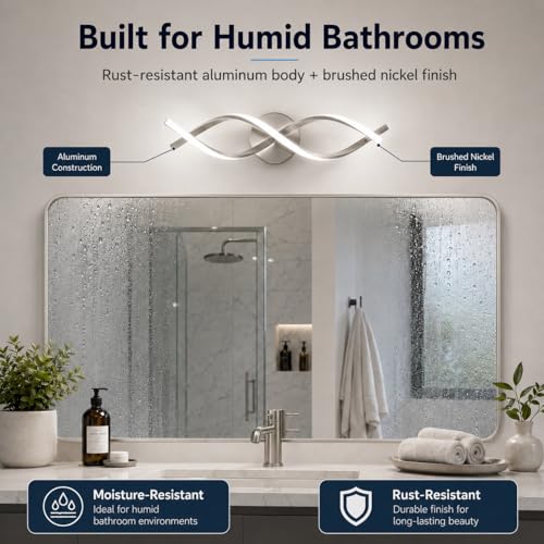 Modern Nickel LED Vanity Lighting