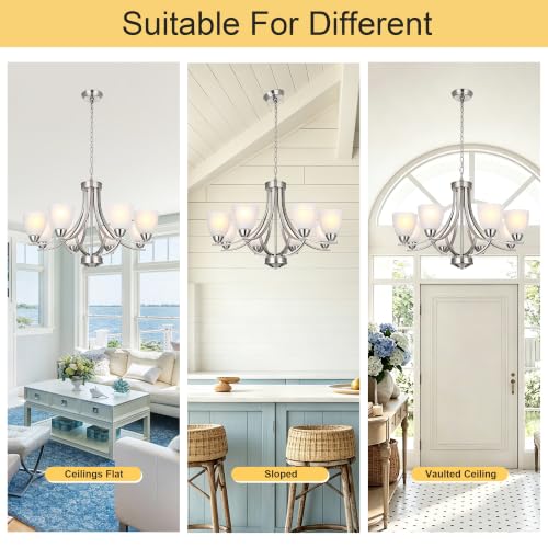 8 Light Farmhouse Chandelier for Dining Room Lighting Fixtures Hanging