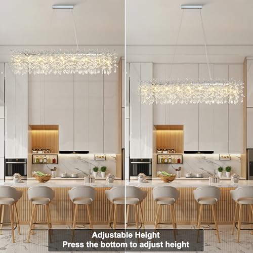 60" Silver Crystal Chandelier
