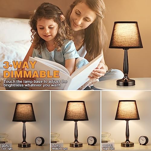 Touch Bedside Lamp for Bedroom with USB C Port