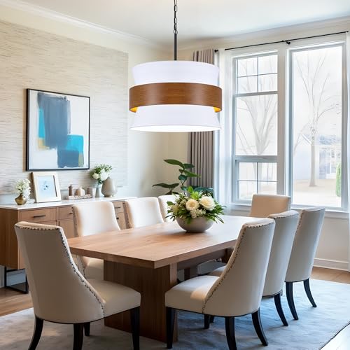 White Drum Farmhouse Chandelier