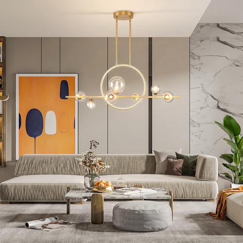 Modern 7 Light Gold Kitchen Island Light for Dining Room