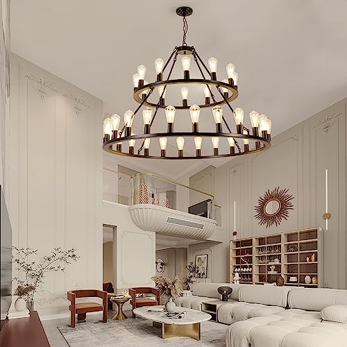 Wagon Wheel Chandelier 2 Tier 48