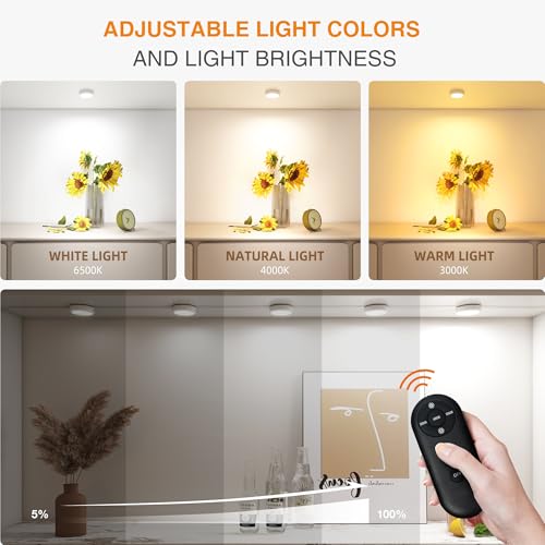 Puck Lights with Remote Control Rechargeable (2 Count)